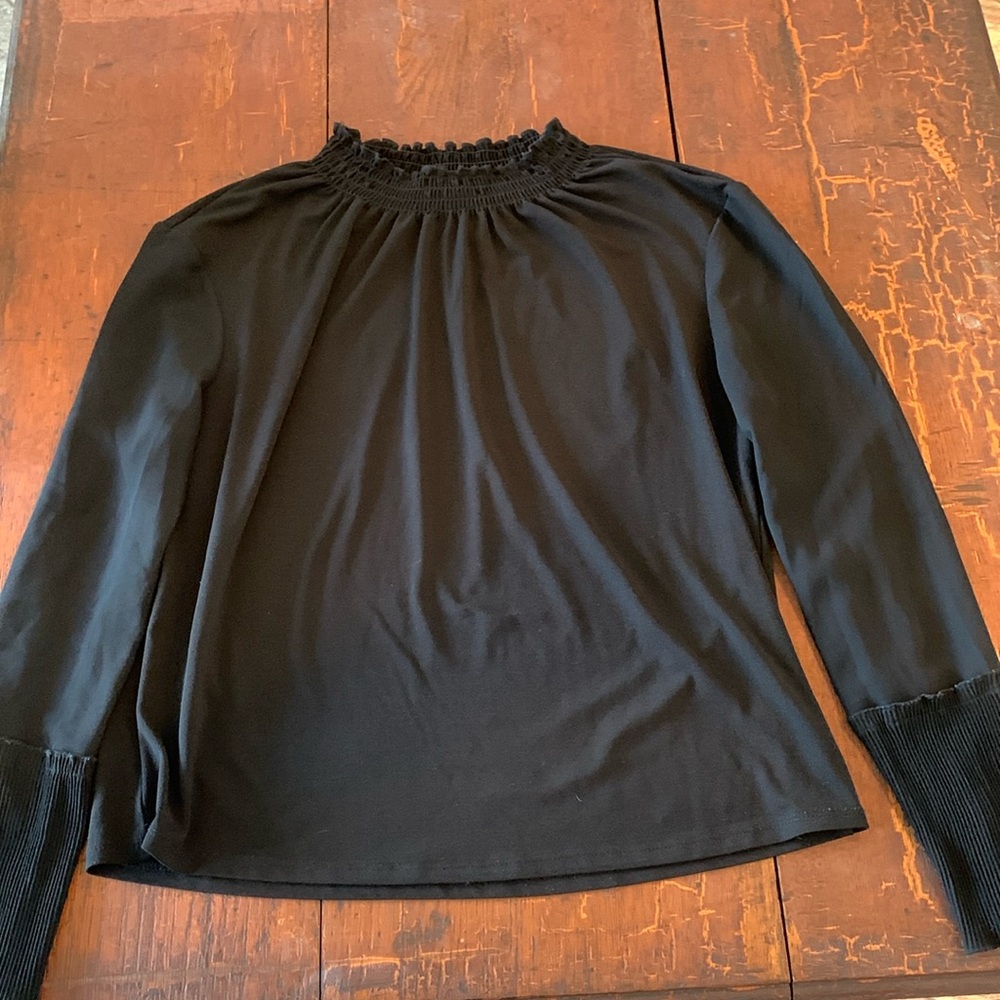 Adiva long sleeve shirt cinched neckline detail gently used